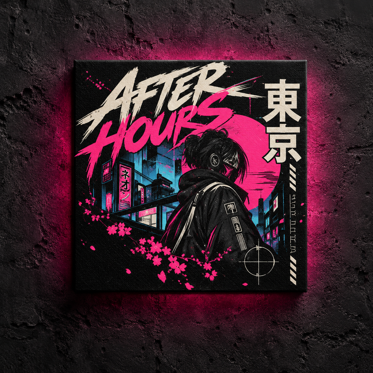 AFTER HOURS square stretched canvas; available in 6, 20 and 30 inch sizes