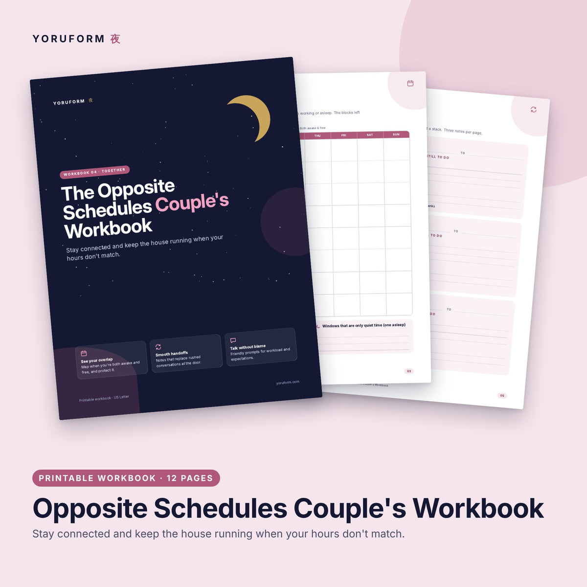 YORUFORM printable workbook cover and pages preview