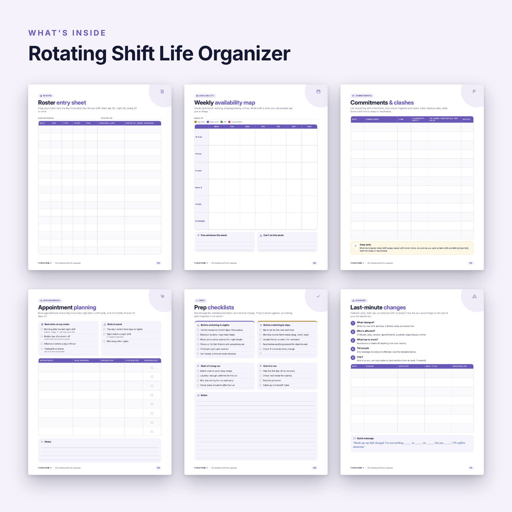 YORUFORM printable workbook what's inside