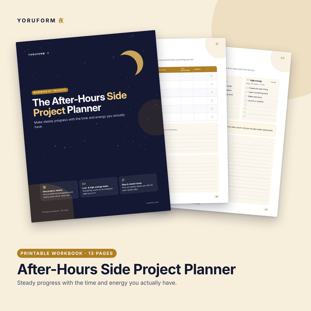YORUFORM printable workbook cover and pages preview