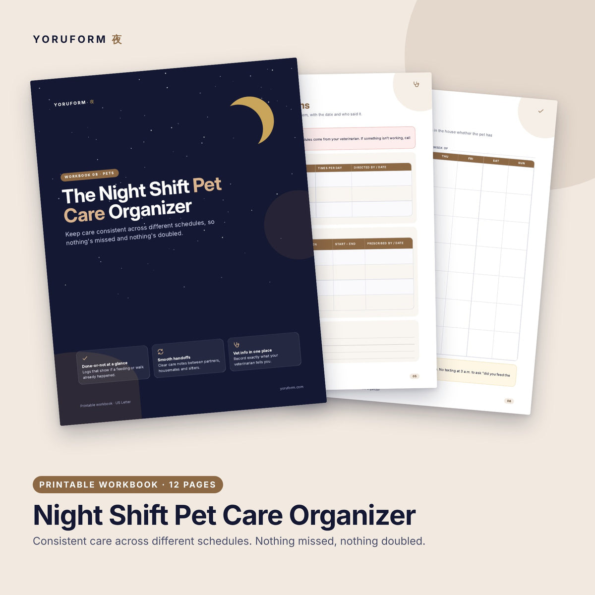 YORUFORM printable workbook cover and pages preview