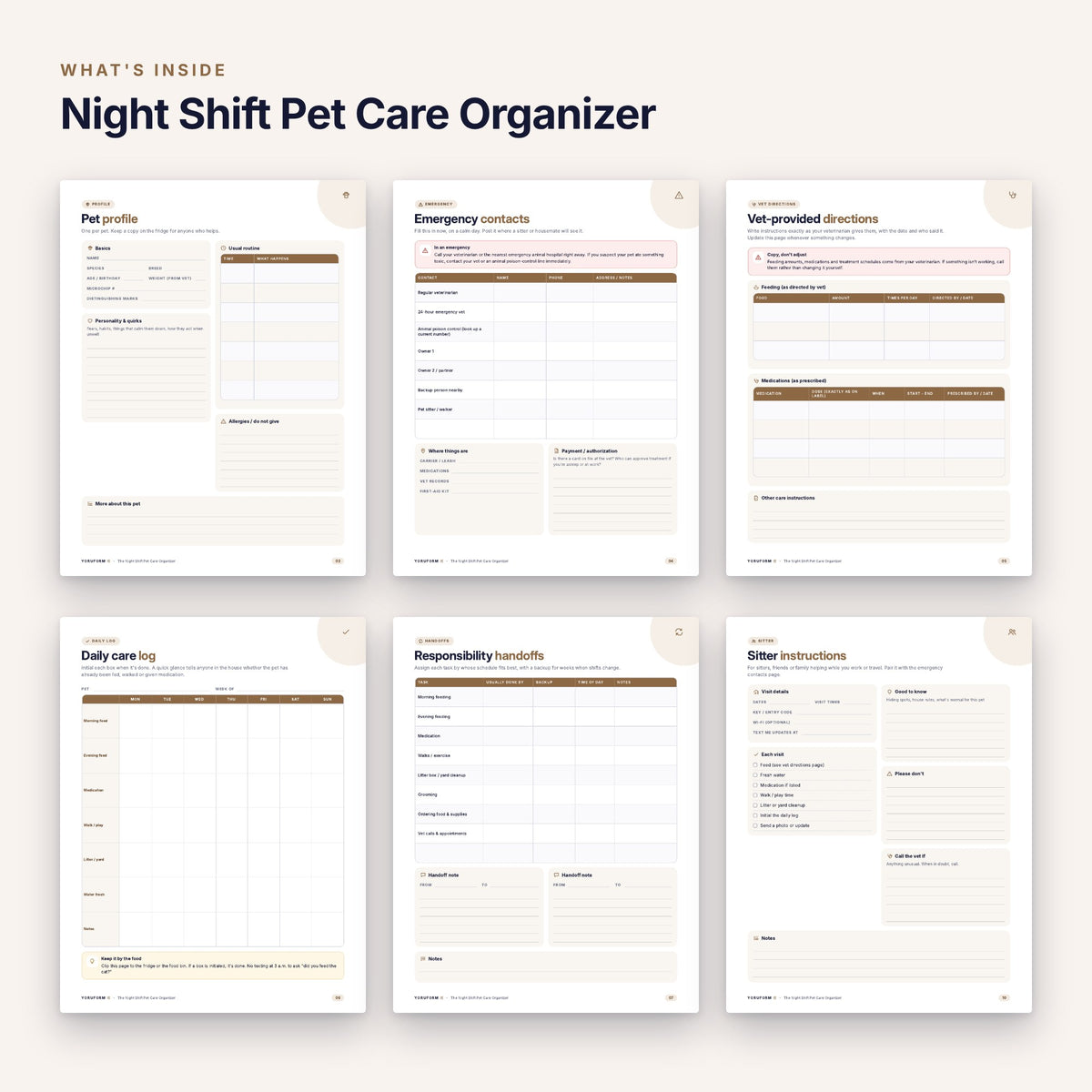 YORUFORM printable workbook what's inside